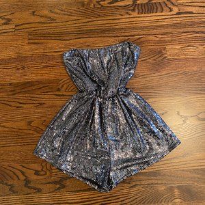 These Three Boutique Strapless Sequin Romper